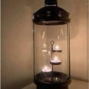 Elegant Brown Glass Candle Lantern